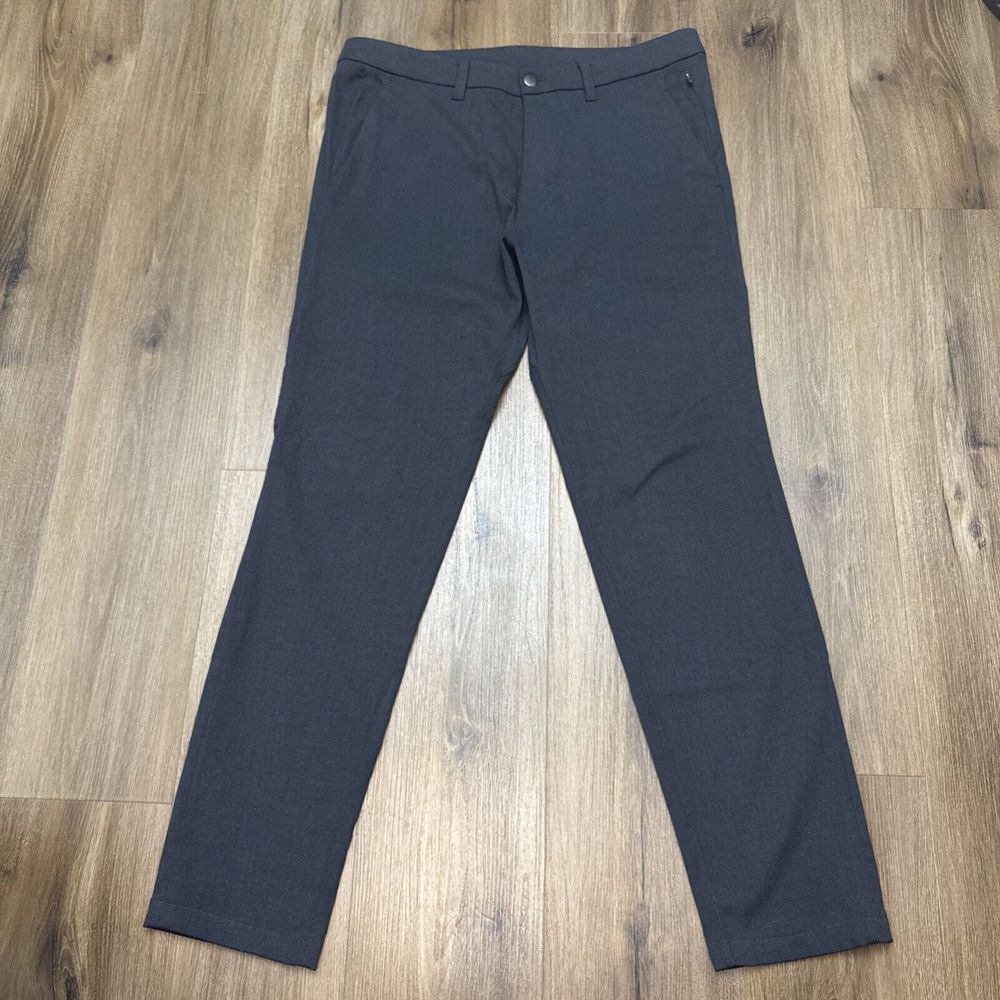 Lululemon Pants Men 34 Gray Chinos Wool Blend Commission Slim ABC Zip Stretch